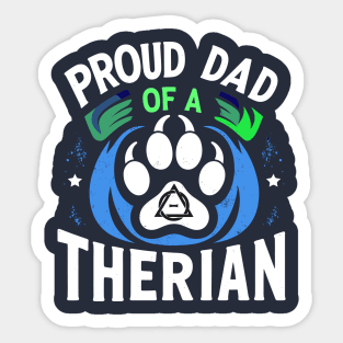 Proud Dad Of A Therian Furries Otherkin Nonhuman Fursona Sticker